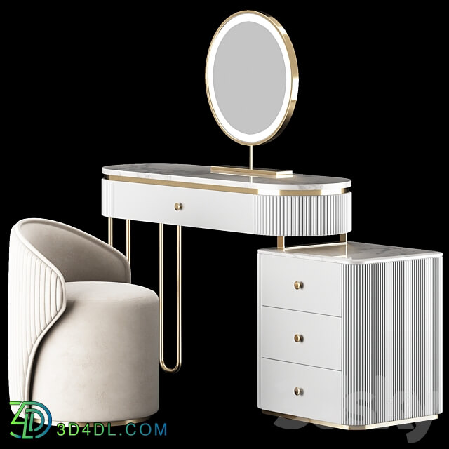 Homary Oboval Modern Makeup Vanity Table 3D Models