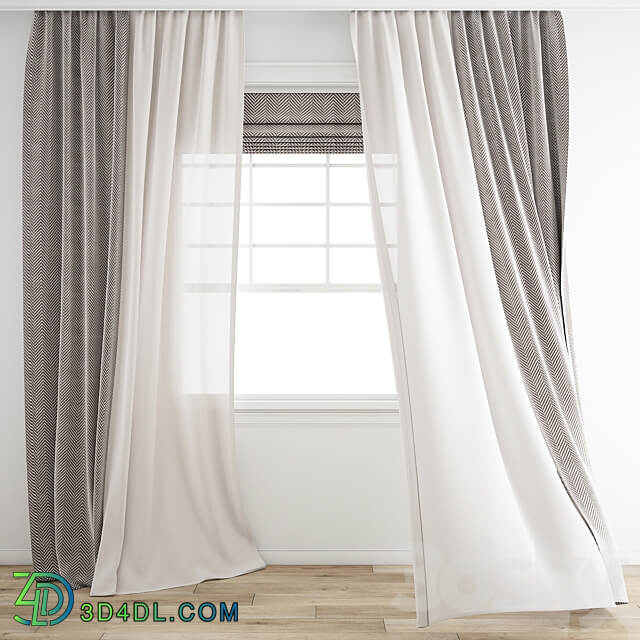 Curtain 573 Wind blowing effect 15 3D Models