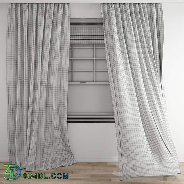 Curtain 573 Wind blowing effect 15 3D Models