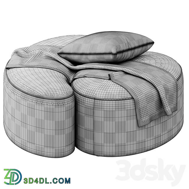 Goa Poufs by ETRO Home Interiors 3D Models