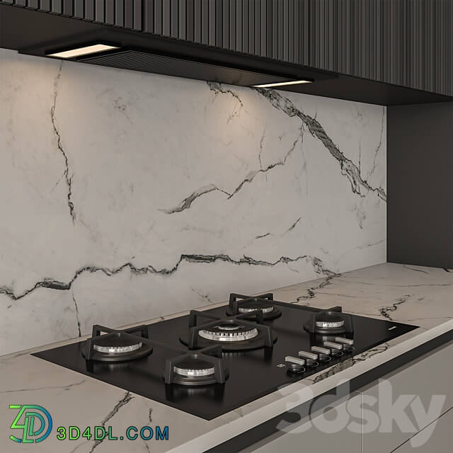 Kitchen Modern Gray and Black Cabinets 97 Kitchen 3D Models