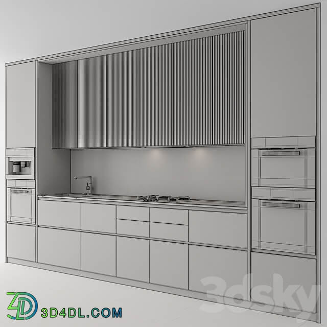 Kitchen Modern Gray and Black Cabinets 97 Kitchen 3D Models