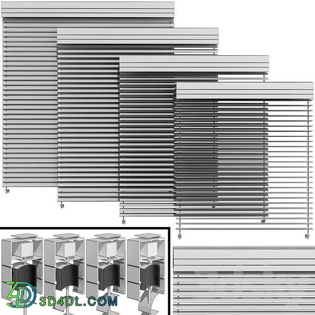 Metal blinds for windows and doors Metal blinds for windows and doors 3D Models