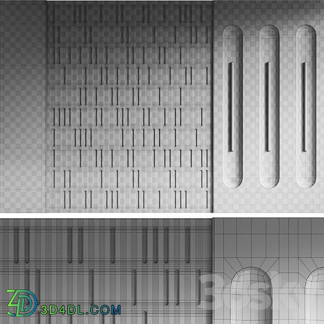 Decorative wall panel 4 3D Models