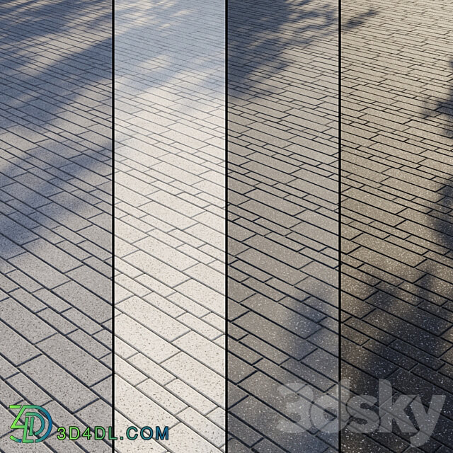 Granite paving slabs Type 11 3D Models