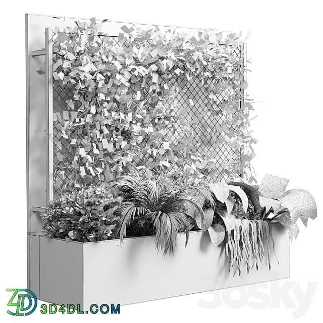 Ivy on Fence fitowall vertical garden box 01 3D Models