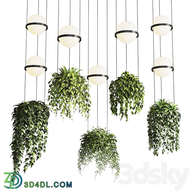 Vibia palma pendent lamp pot light pendant plant light hanging 04 vray Pendant light 3D Models