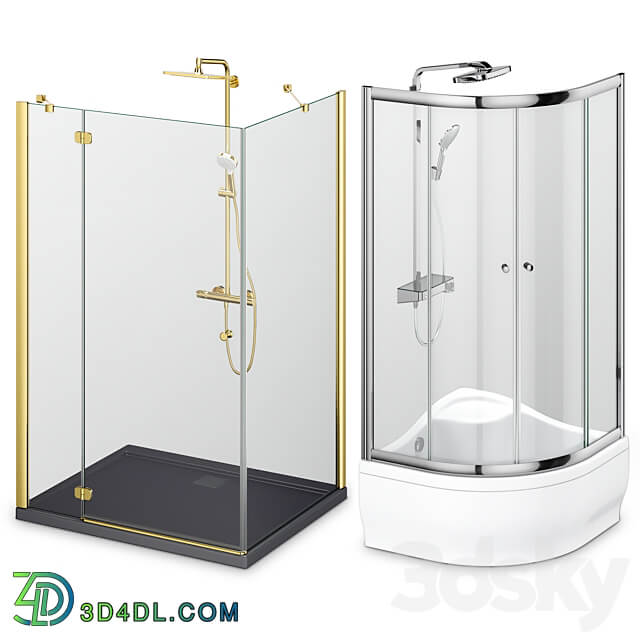 Shower enclosures and doors Radaway set 165 3D Models