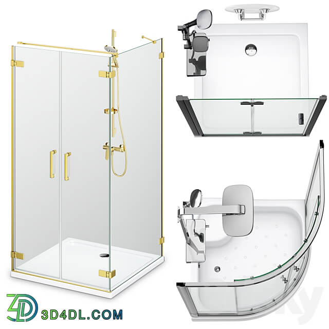 Shower enclosures and doors Radaway set 165 3D Models