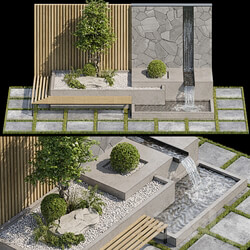 Landscape Furniture with Fountain Architect Element 07 Other 3D Models 