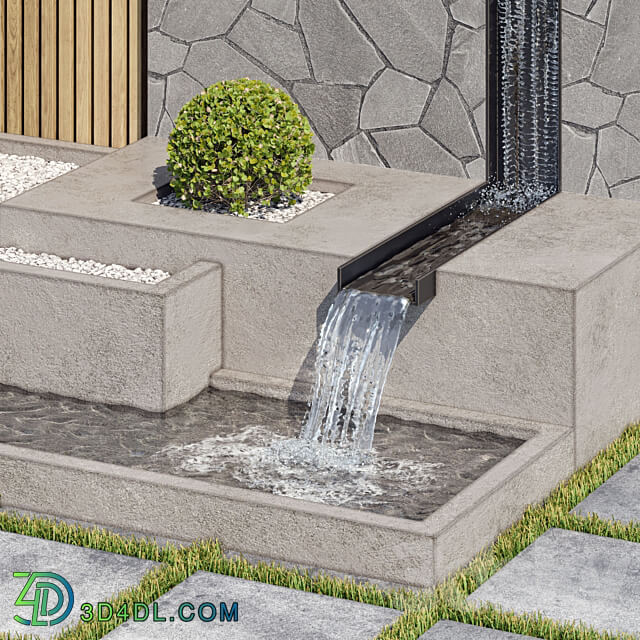 Landscape Furniture with Fountain Architect Element 07 Other 3D Models