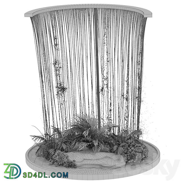 Waterfall fountains and plant 07 Other 3D Models