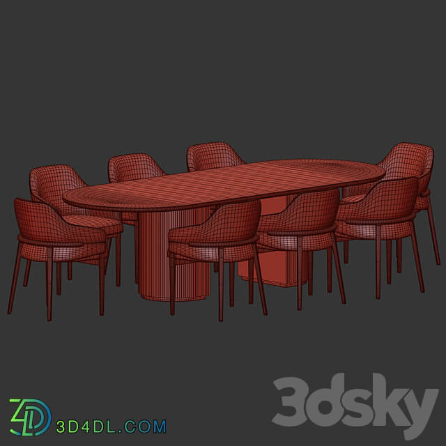 Dining Set 01 Table Chair 3D Models