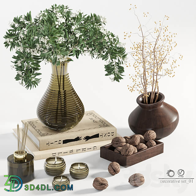 Decorative set 01 3D Models