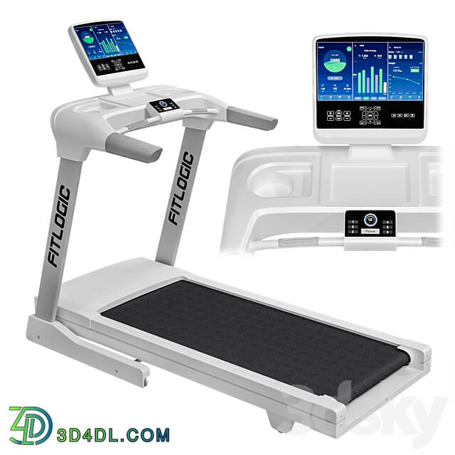 Treadmill FitLogic White 3D Models