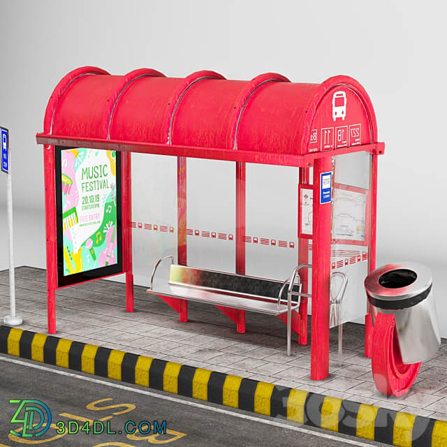 BUS STOP 01 3D Models