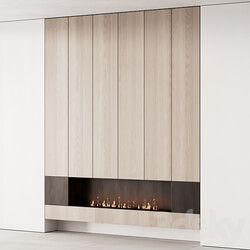 160 fireplace decorative wall kit 06 minimal wood metal 00 3D Models 