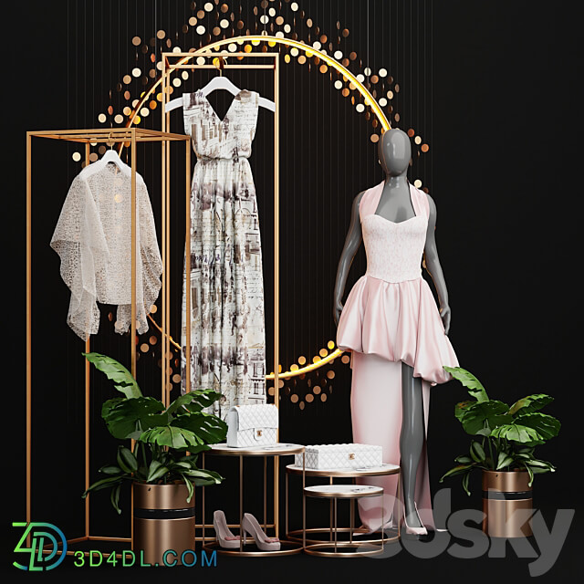 Clothing store showcase 2 3D Models