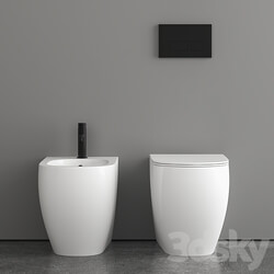 Nic Toilet and Bidet Pin Serie 3D Models 