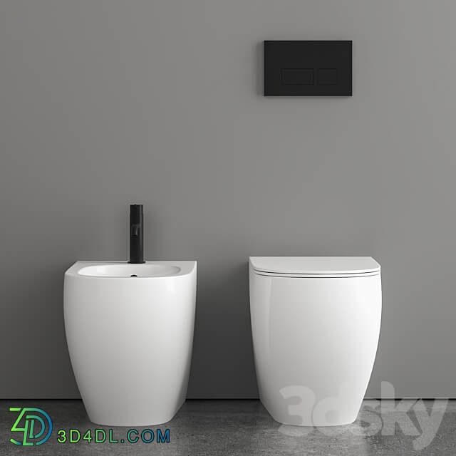 Nic Toilet and Bidet Pin Serie 3D Models