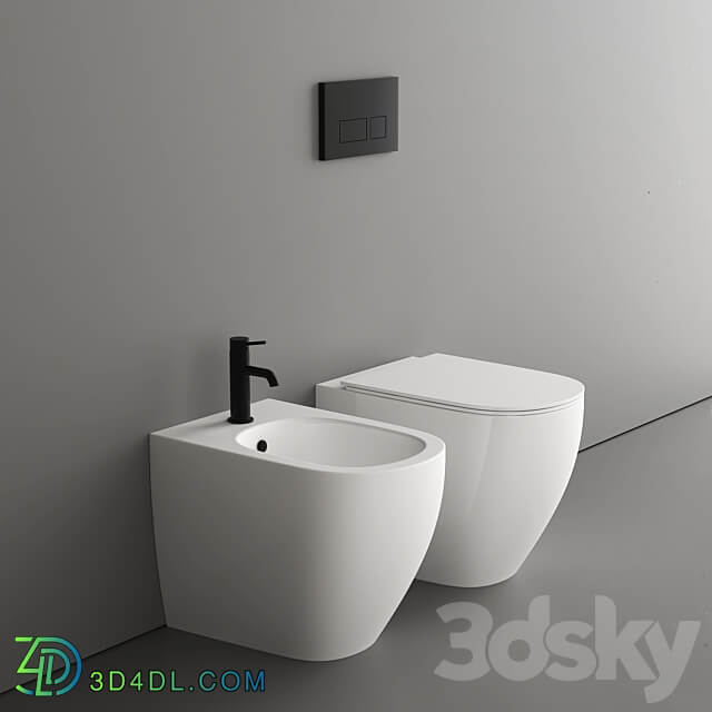 Nic Toilet and Bidet Pin Serie 3D Models