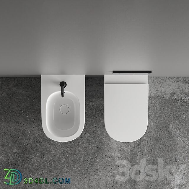 Nic Toilet and Bidet Pin Serie 3D Models