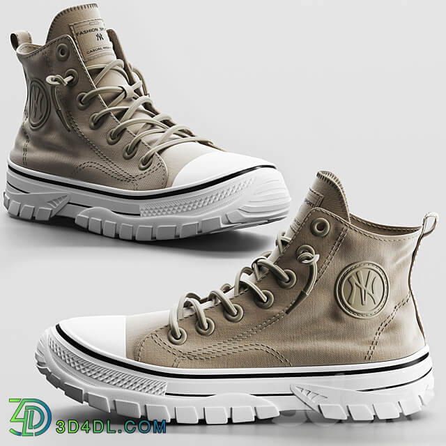 Casual high top Footwear 3D Models