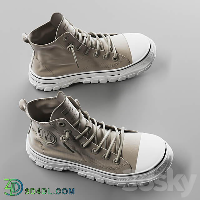 Casual high top Footwear 3D Models