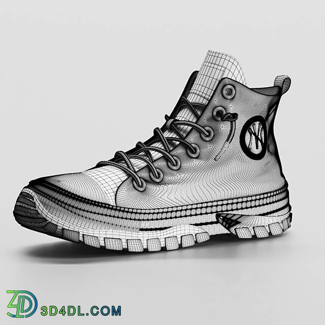 Casual high top Footwear 3D Models