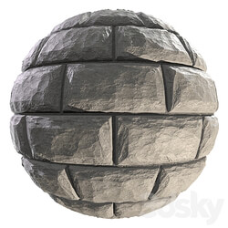 Wall of white wild stone material Stone 3D Models 