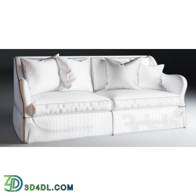 Caracole Open Arms Skirted Sofa SN UPH SOFSKI 34A