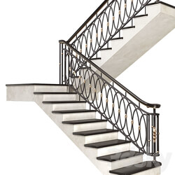 Modern stair staircase in Art Deco style. 3D Models 