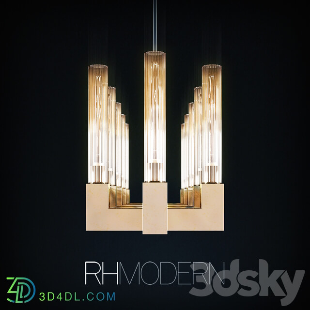 RH Cannele Linear Chandelier 54 quot Pendant light 3D Models