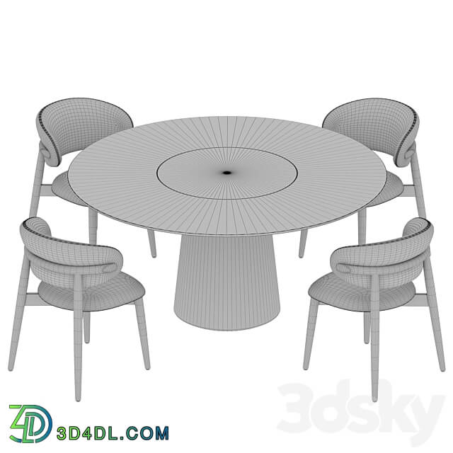 Porro Materic table Oleandro chair Dining set Table Chair 3D Models