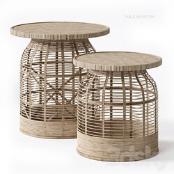 Rattan side table Madam Stoltz 3D Models 