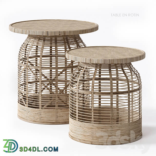 Rattan side table Madam Stoltz 3D Models