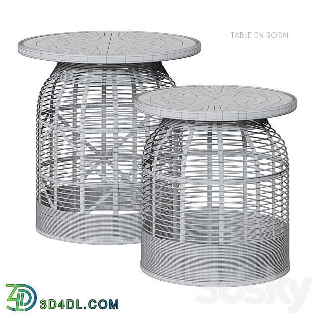 Rattan side table Madam Stoltz 3D Models