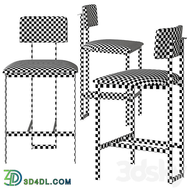 Landon II Counter Stool Cream 3D Models