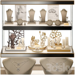 Jewelry showcase for a store. Jewelry stand. Display 3D Models 