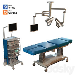 hospital equipment vol 3 surgical room set 3D Models 