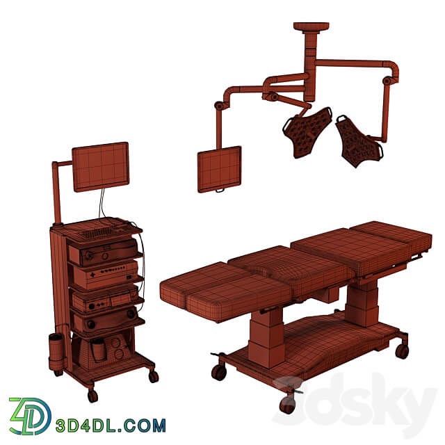 hospital equipment vol 3 surgical room set 3D Models