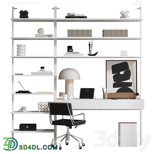 white workplace 3D Models