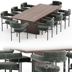 Portia Safari Dining Table Chair Table Chair 3D Models 