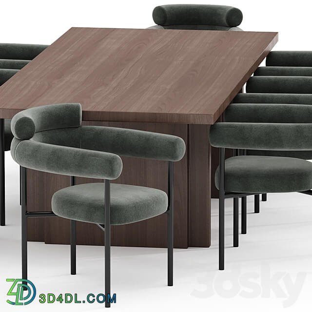 Portia Safari Dining Table Chair Table Chair 3D Models