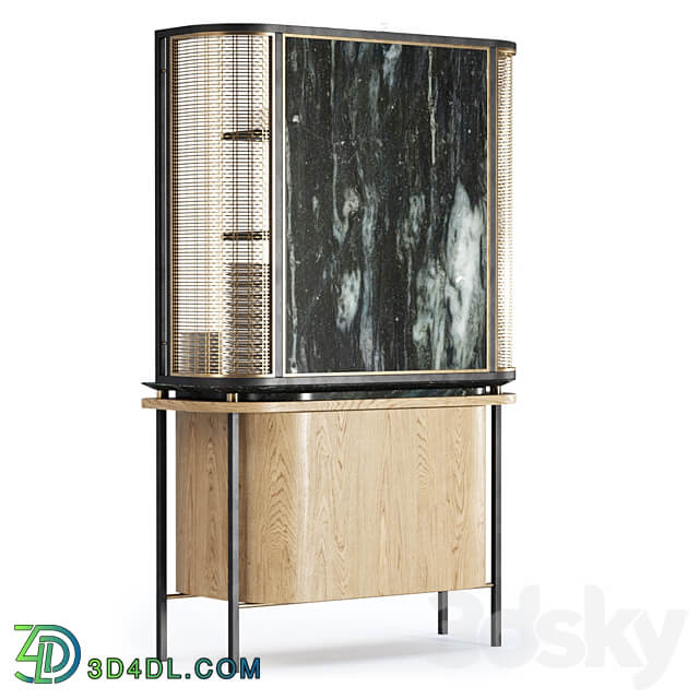 Katty modern sideboard with dishes by Bpoint Design 3D Models