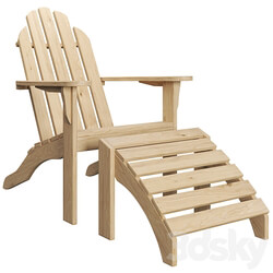 ADIRONDACK lounge chair with footrest 3D Models 