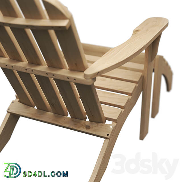 ADIRONDACK lounge chair with footrest 3D Models