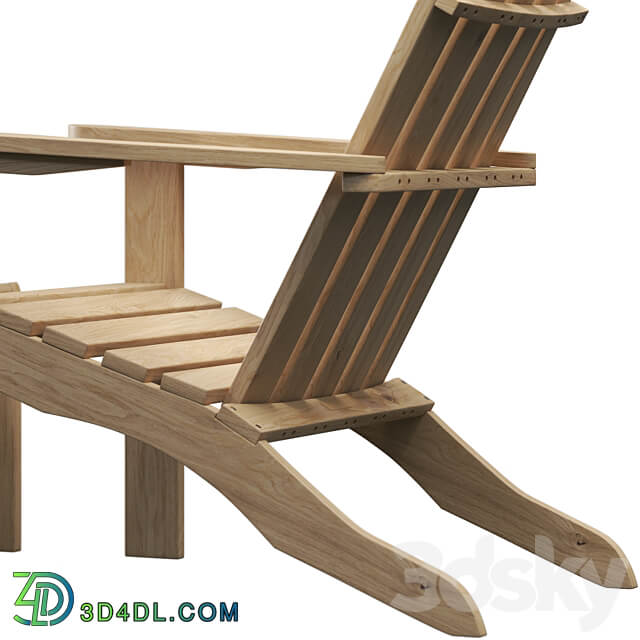 ADIRONDACK lounge chair with footrest 3D Models