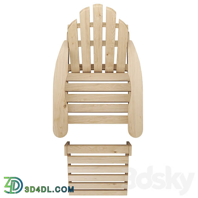 ADIRONDACK lounge chair with footrest 3D Models