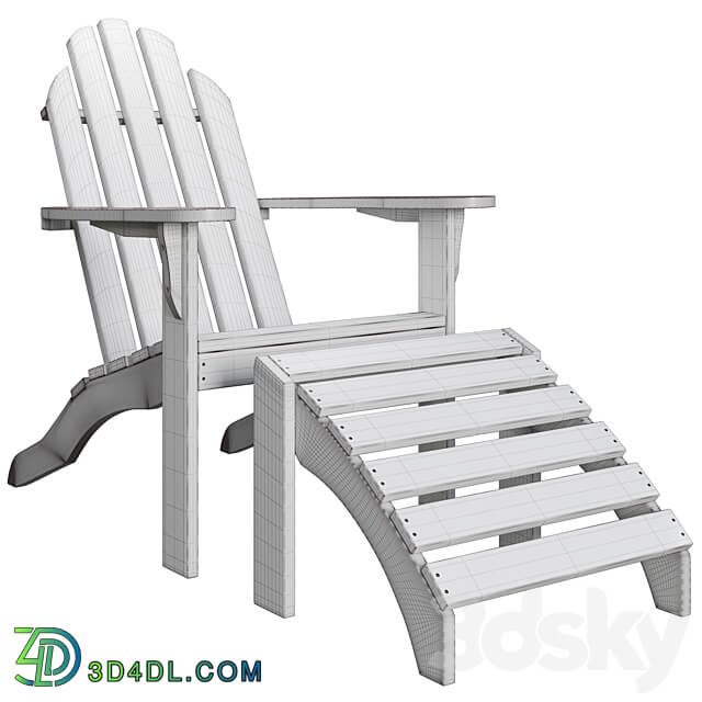 ADIRONDACK lounge chair with footrest 3D Models